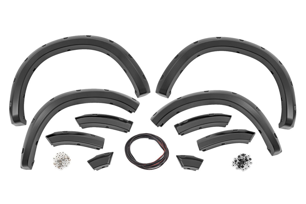 Traditional Pocket Fender Flares | Both Bumpers | GW7 White |  Ram 1500 2WD/4WD 09-18 White Rough Country