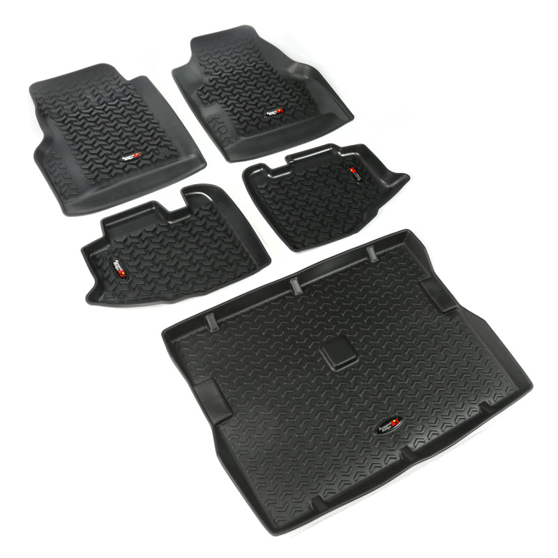 Rugged Ridge Floor Liner Front/Rear/Cargo Black 1997-2006 Jeep Wrangler TJ Rugged Ridge