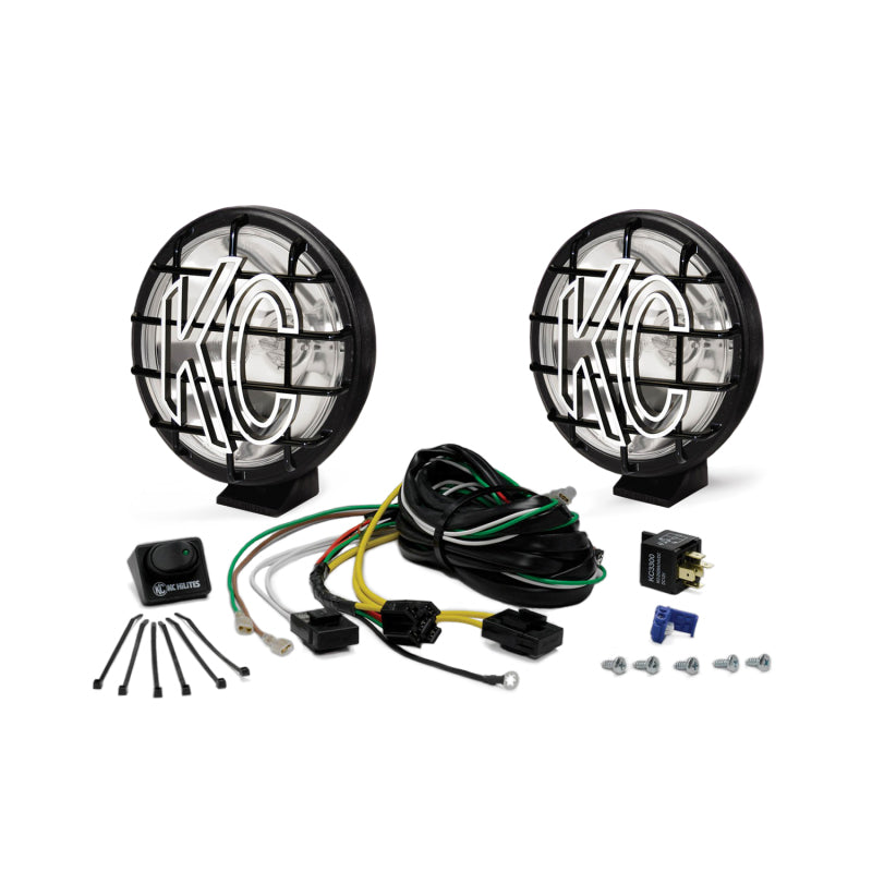 KC HiLiTES Apollo Pro 6in. Halogen Light 100w Fog Beam (Pair Pack System) - Black KC HiLiTES