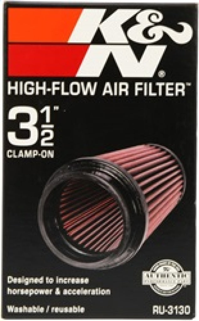 K&N Filter Universal Rubber Filter 3 1/2 inch Flange 4 5/8 inch Base 3 1/2 inch Top 7 inch Height K&N Engineering