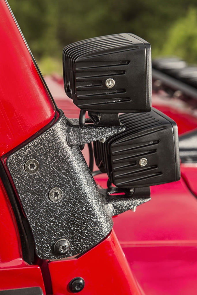 Rugged Ridge 97-06 Jeep Wrangler TJ Textured Black Dual A-Pillar Light Mount Rugged Ridge