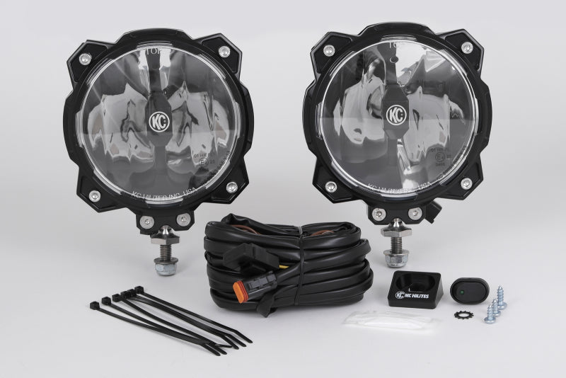 KC HiLiTES 6in. Pro6 Gravity LED Light 20w Single Mount Wide-40 Beam (Pair Pack System) KC HiLiTES
