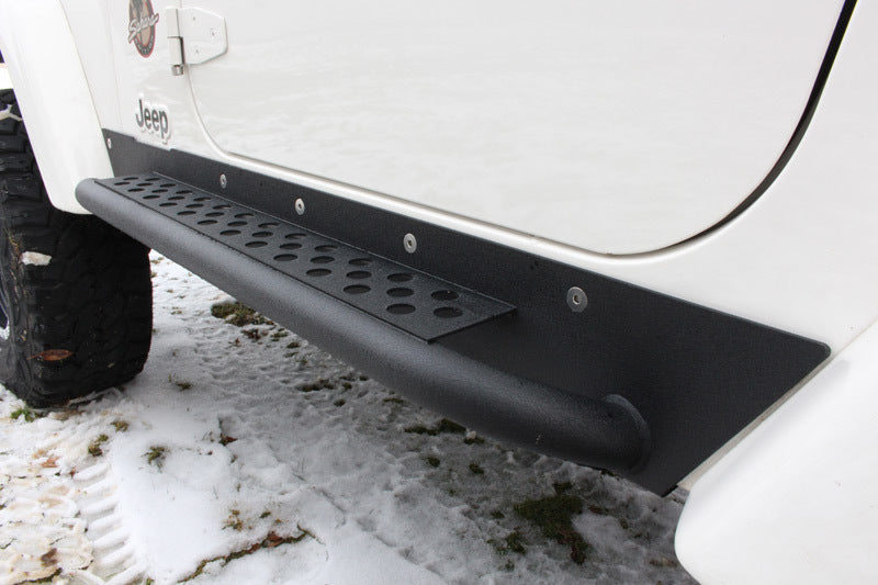 Fishbone Offroad 97-06 Jeep Wrangler TJ Steel Rock Slider - Black Textured Powdercoat Fishbone Offroad
