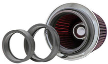 Load image into Gallery viewer, K&amp;N Universal Air Filter Chrome Round Tapered Red - 4in Flange ID x 1.125in Flange Length x 5.5in H K&amp;N Engineering