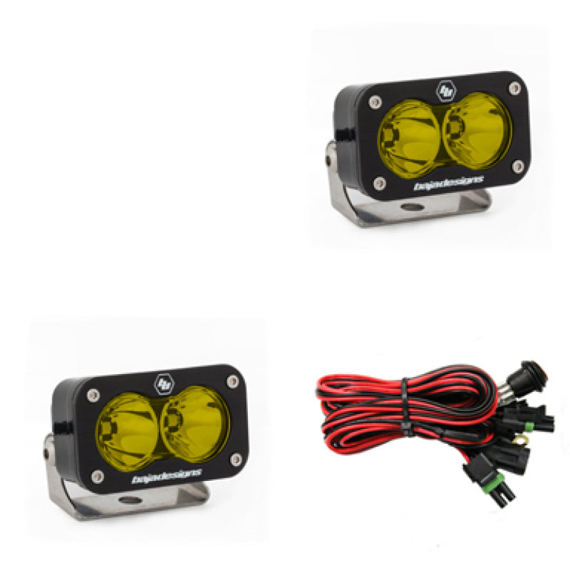 Baja Designs S2 Pro Series LED Light Pods Amber Lens Spot Pattern - Pair Baja Designs