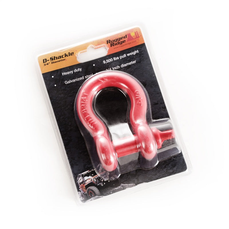 Rugged Ridge Red 9500lb 3/4in D-Ring Rugged Ridge