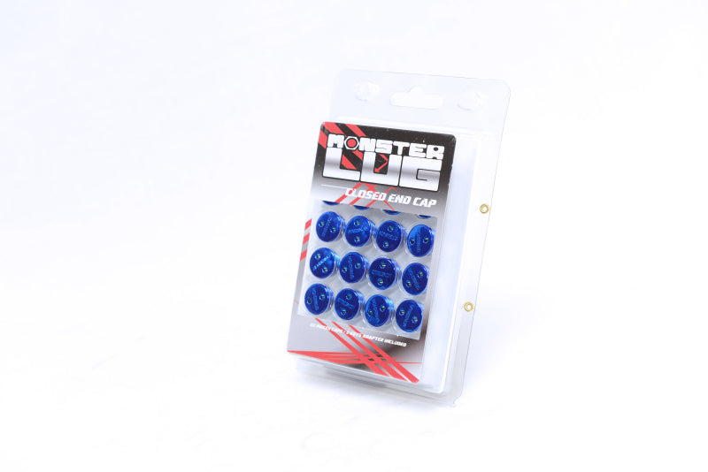 Wheel Mate Monster Lug Caps M14x1.50 Set of 20 - Blue - Plastic Wheel Mate