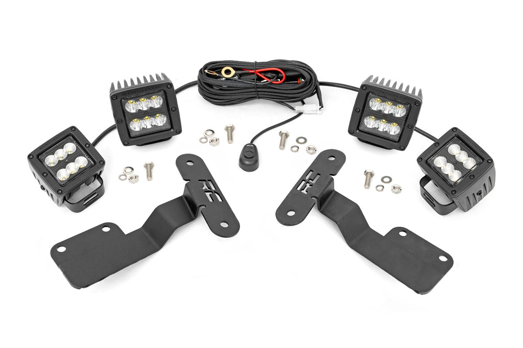 LED Light Kit | Ditch Mount | Dual 2" Black Pairs | Spot/Flood | Subaru Forester (14-18) Rough Country