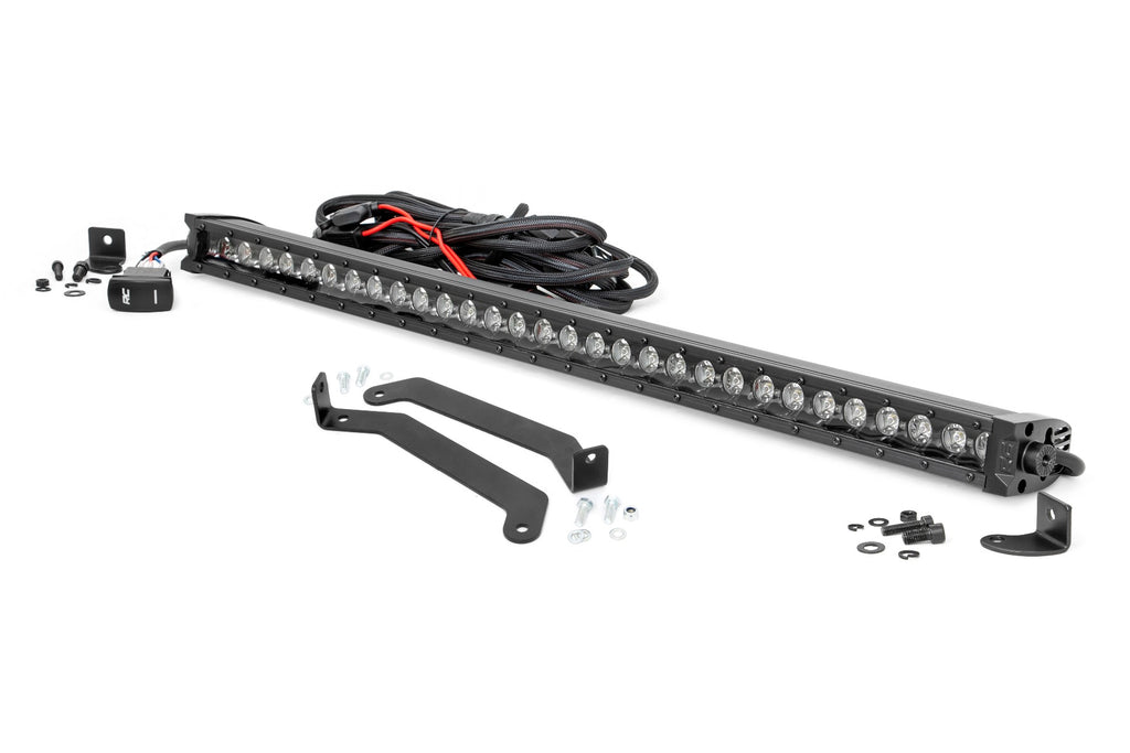 LED Light Kit | Bumper Mount | 30" Black Single Row | White DRL | Subaru Forester (14-18) Rough Country