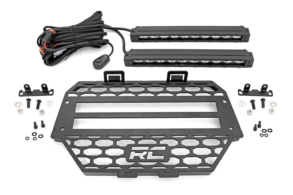Grille Kit | 10" Black Slimline LED Pair | Polaris RZR XP 1000 Rough Country