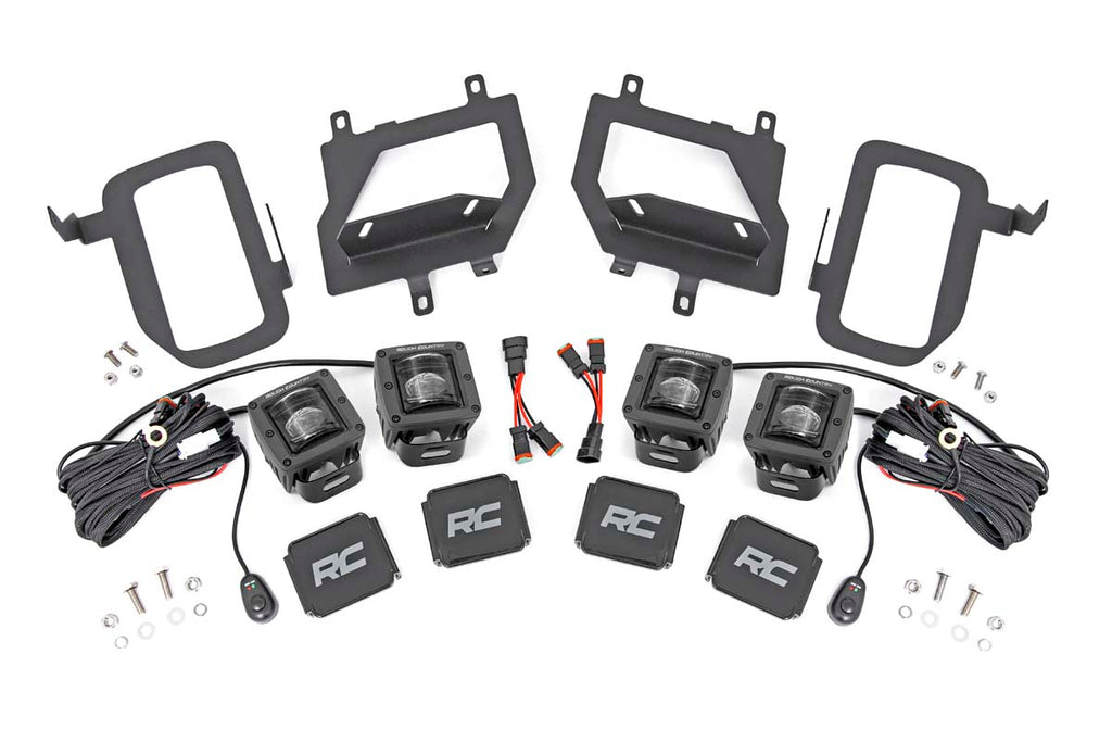 LED Light Kit | Fog Mount | Dual 2" Black Pairs | SAE | Ford F-150 (15-17) Rough Country