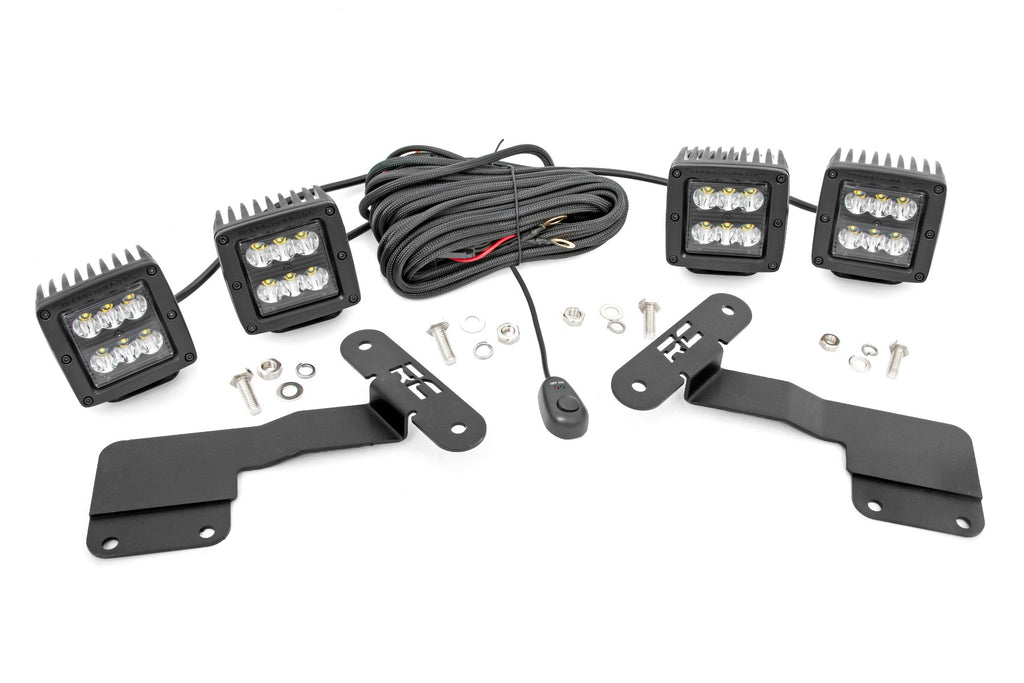 LED Light Kit | Ditch Mount | Dual 2" Black Pairs | Spot | Subaru Outback (15-19) Rough Country