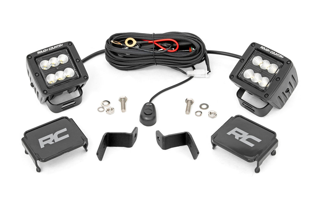 LED Light | Ditch Mount | 2" Black Pair | Flood | Ford F-150 (15-23) Rough Country