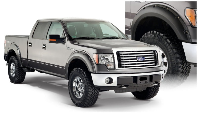 Bushwacker 09-14 Ford F-150 Styleside Pocket Style Flares 4pc 67.0/78.8/97.4in Bed - Black Bushwacker