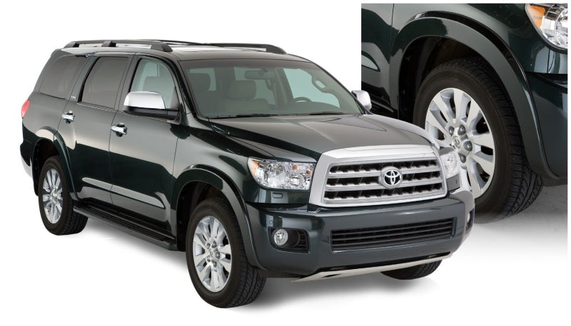 Bushwacker 08-15 Toyota Sequoia OE Style Flares 4pc Fits w/ Factory Mudflap - Black Bushwacker