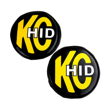 Load image into Gallery viewer, KC HiLiTES 8in. Round Soft Cover HID (Pair) - Black w/Yellow Brushed KC Logo KC HiLiTES