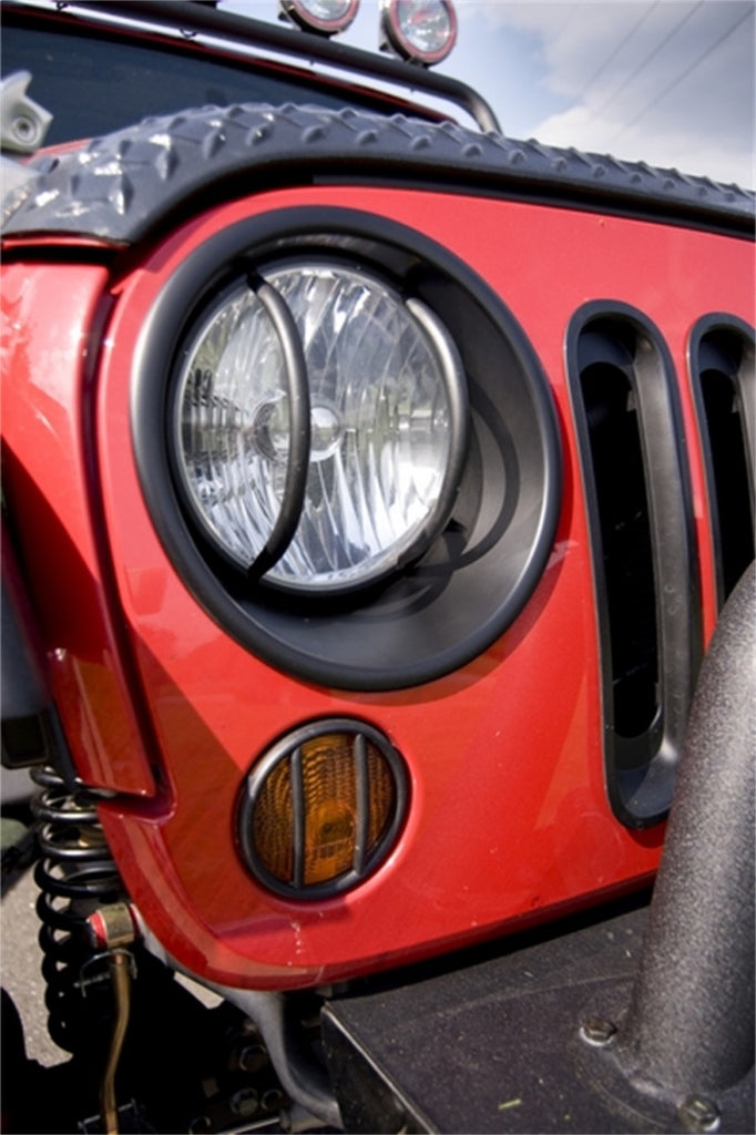 Rugged Ridge Headlight Bezels Black 07-18 Jeep Wrangler JK Rugged Ridge