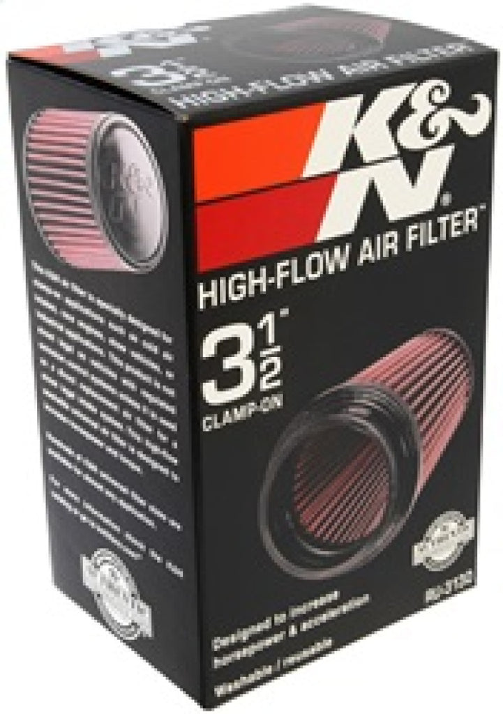 K&N Filter Universal Rubber Filter 3 1/2 inch Flange 4 5/8 inch Base 3 1/2 inch Top 7 inch Height K&N Engineering