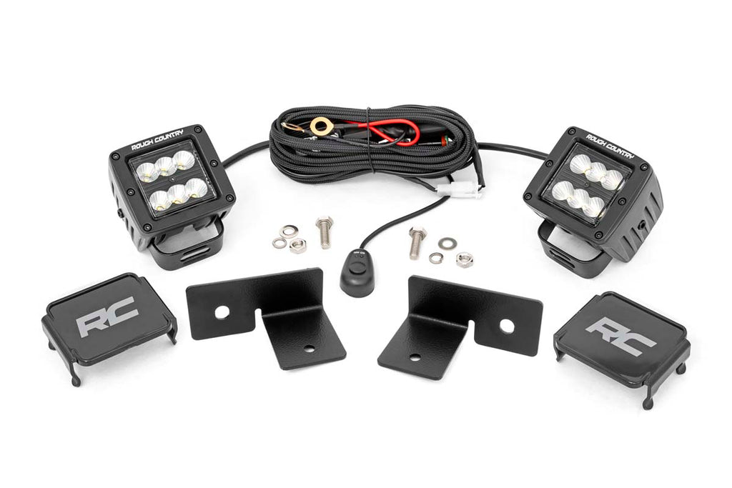 LED Light | Under Bed Mount | 2" Black Pair | Spot | Polaris General/General XP Rough Country