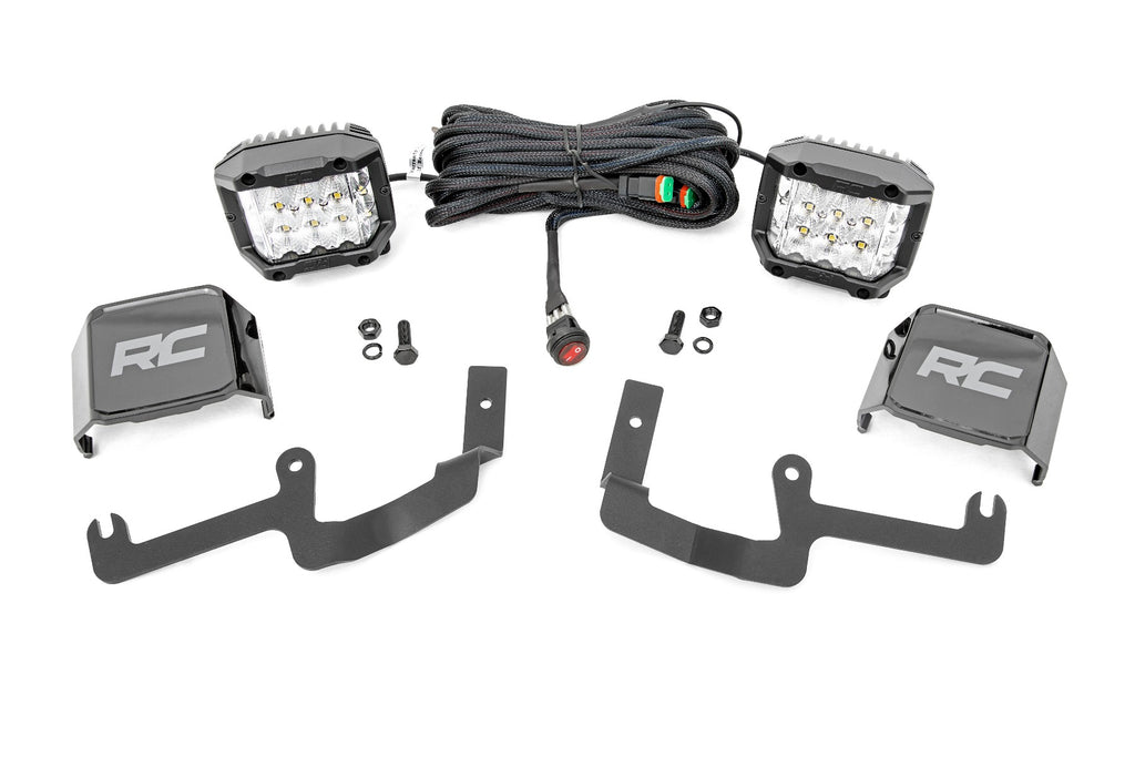 LED Light Kit | Ditch Mount |  3" OSRAM | Wide | Chevy Silverado 1500 (19-23) Rough Country