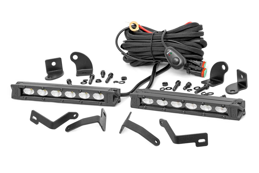 LED Light Kit | Bumper Mount | 6" Black Slimline Pair | Ford Ranger (19-23) Rough Country