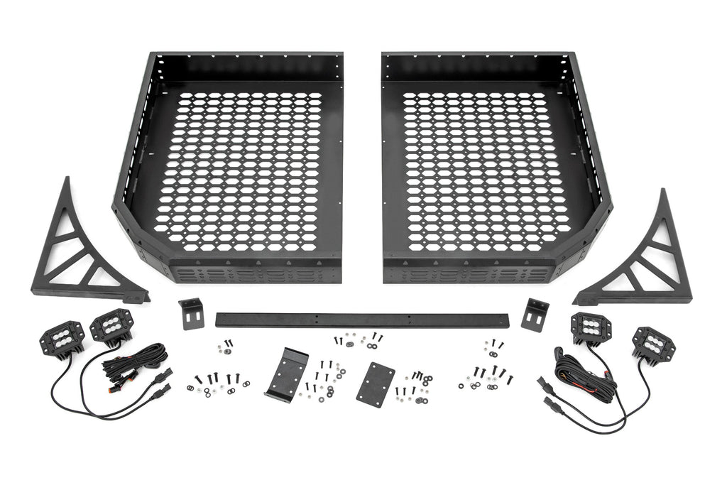 Cargo Rack | Dual 2" Black LED Pairs | Flush Mount | Polaris Ranger 1000/Ranger XP 1000 Rough Country