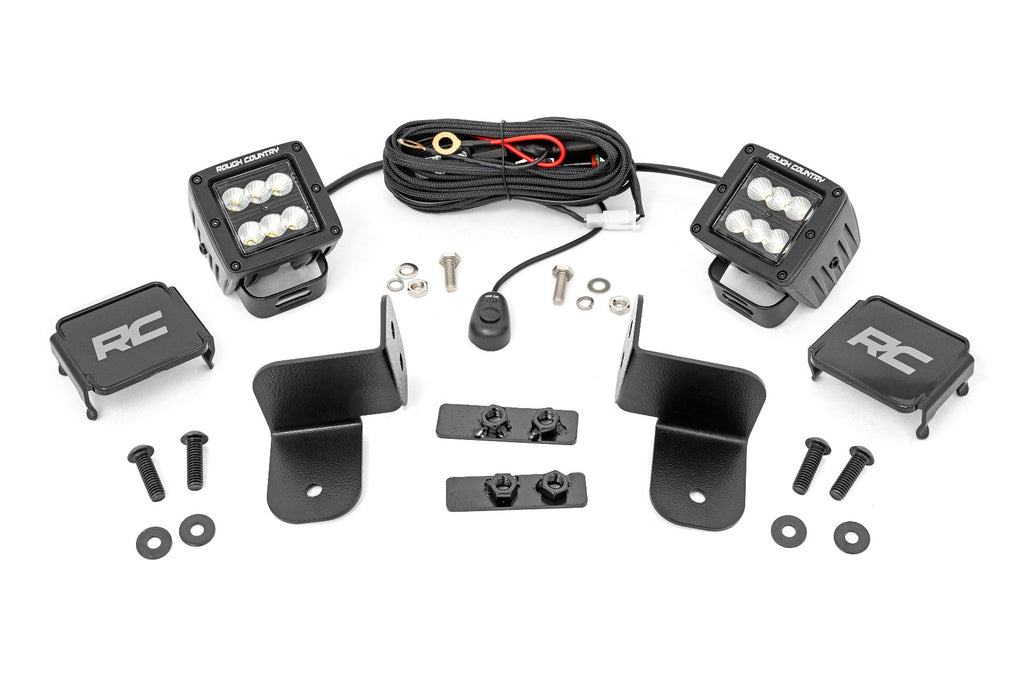 LED Light | Rear Mount | 2" Black Pair | Flood | Polaris Ranger 1000/Ranger XP 1000 Rough Country