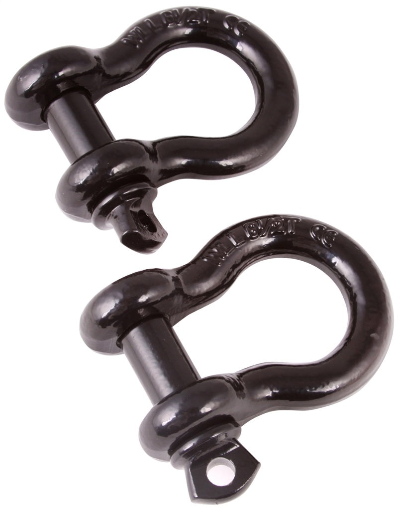 Rugged Ridge 3/4in Black D-Shackles Rugged Ridge
