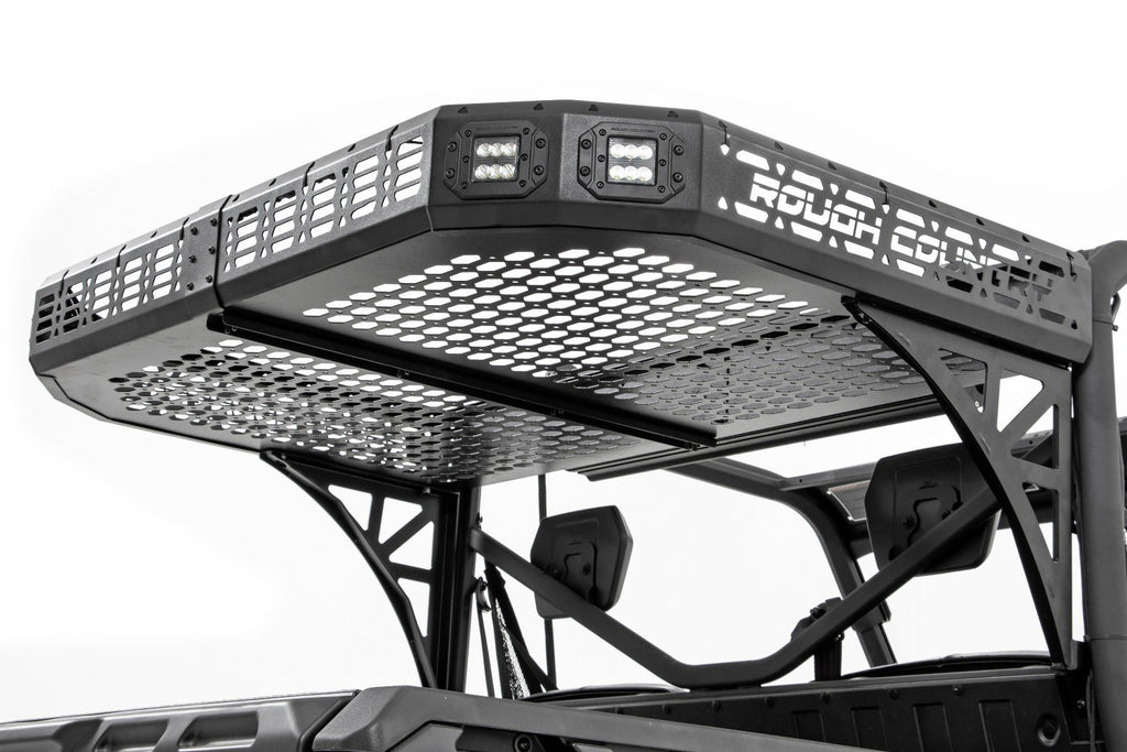 Cargo Rack | Dual 2" Black LED Pairs | Flush Mount | Polaris Ranger 1000/Ranger XP 1000 Rough Country