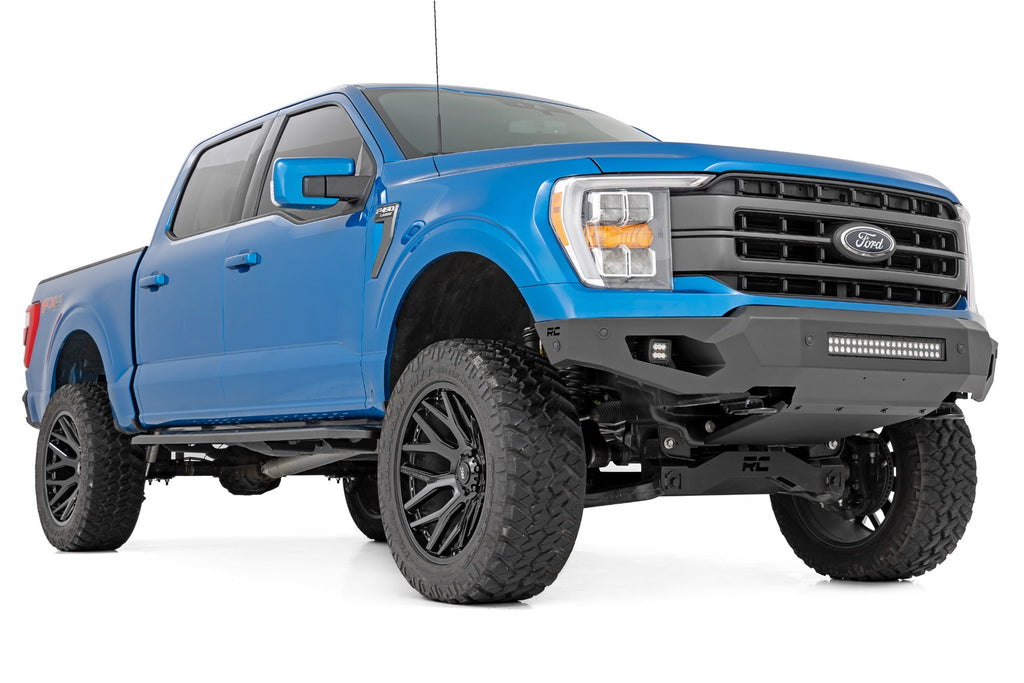 High Clearance Front Bumper | LED Lights & Skid Plate | Ford F-150 (21-23) Rough Country