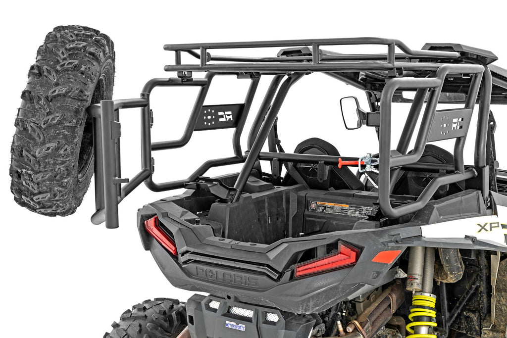 Tubular Rear Cargo Rack | Spare Tire Mount | Polaris RZR XP 1000 Rough Country