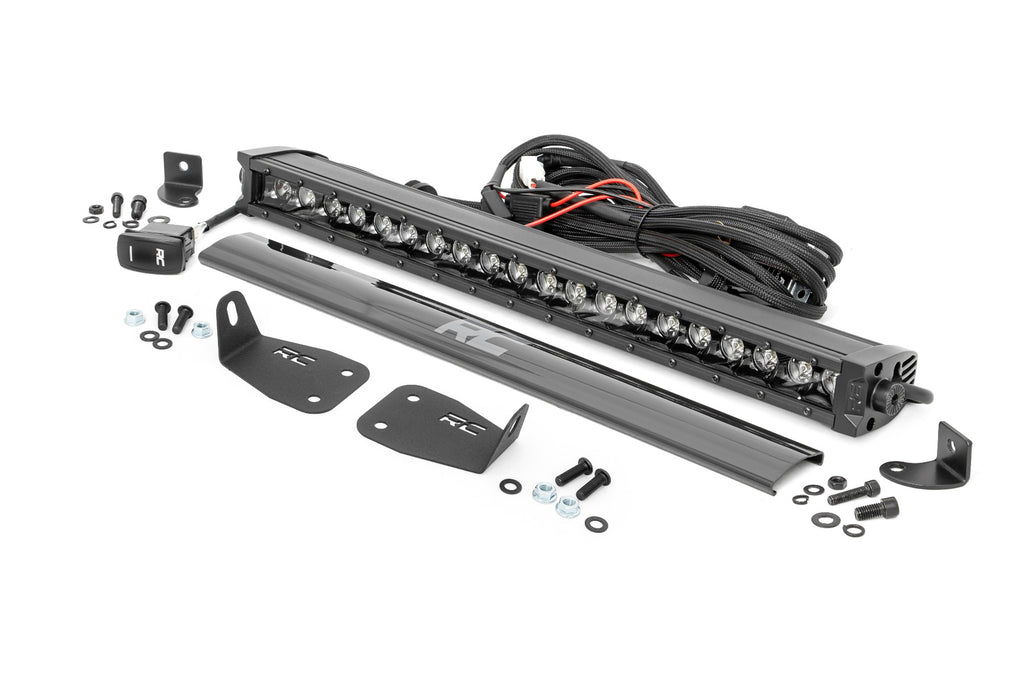 LED Light | Bumper Mount | 20" Black Single Row | White DRL | Ford Bronco Sport (21-23) Rough Country