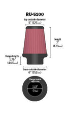 Load image into Gallery viewer, K&amp;N Universal Clamp-On Air Filter 3-1/8in FLG / 6in B / 5in T / 7in H K&amp;N Engineering
