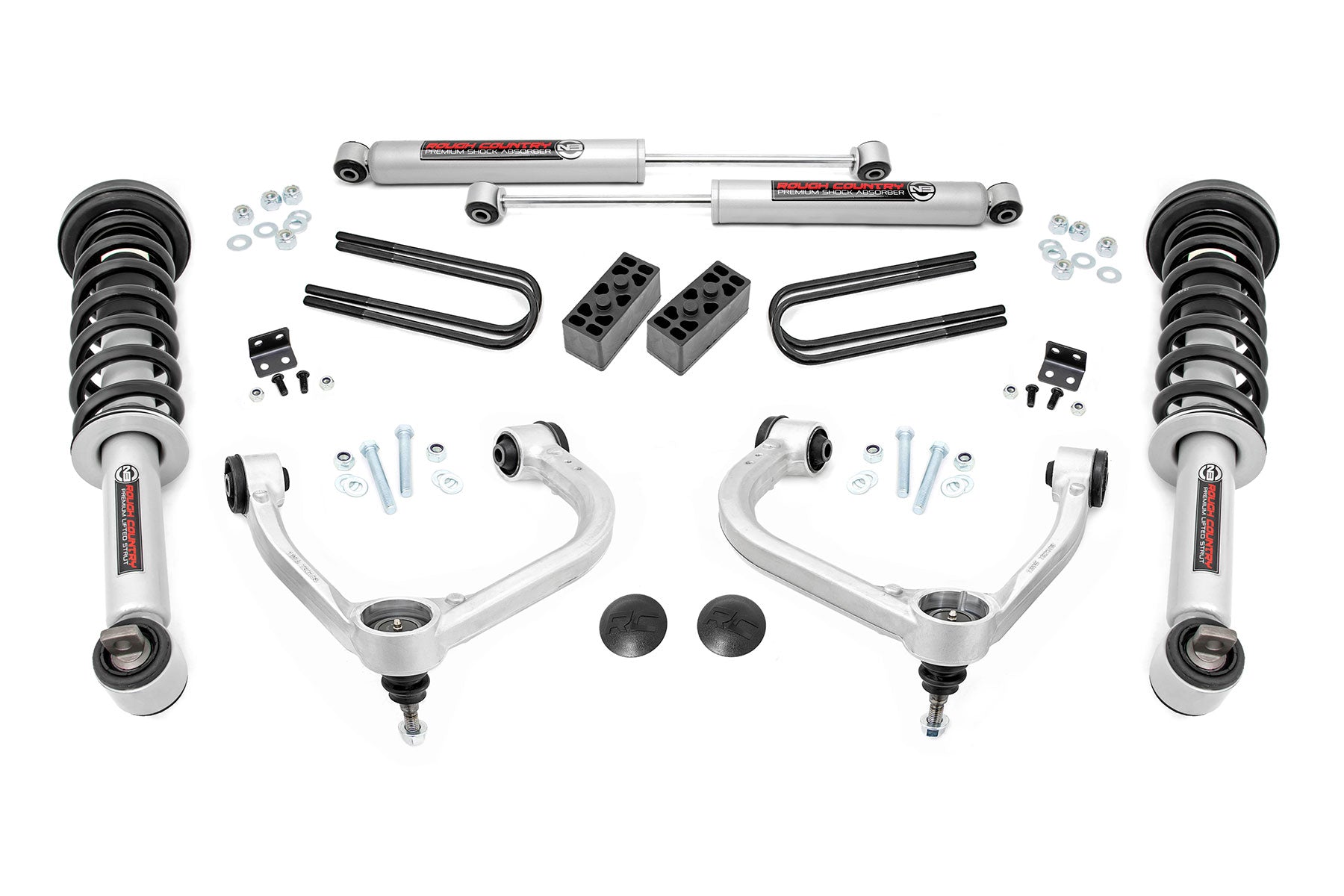 Rough Country 2 Lift Kit w/N3 Struts ＆ Shocks for 21-23 Ford F