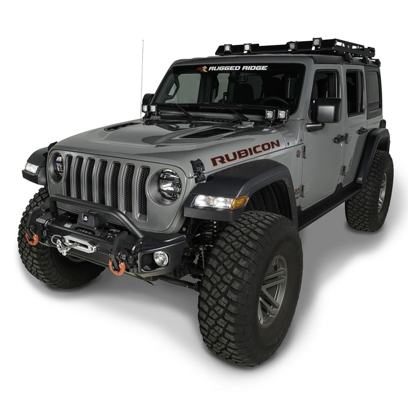 Rugged Ridge 18-20 Jeep Wrangler JL/JT Arcus Front Bumper Set w/ Overrider Rugged Ridge