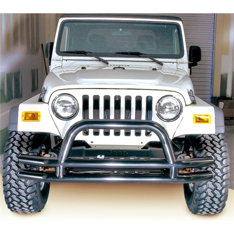 Rugged Ridge 3-In Dbl Tube Front Bumper w/ Hoop 76-06 CJ / Jeep Wrangler Rugged Ridge