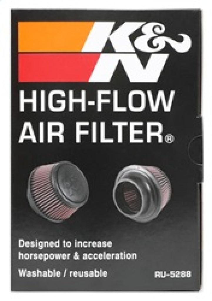 K&N Universal Round Clamp-On Air Filter 3in Flange ID x 6in Base OD x 4.625in Top OD x 3in Height K&N Engineering