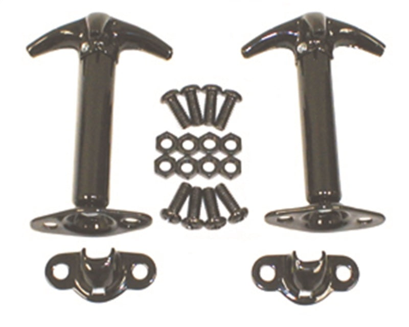 Rugged Ridge 41-95 Jeep CJ / Jeep Wrangler Black Hood Catch Kit Rugged Ridge