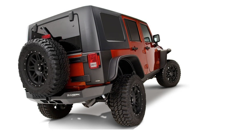 Bushwacker 07-18 Jeep Wrangler Unlimited Flat Style Flares 4pc 4-Door Sport Utility Only - Black Bushwacker