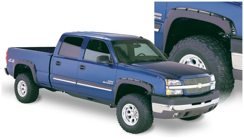 Bushwacker 07-07 Chevy Silverado 1500 Classic Fleetside Pocket Style Flares 4pc - Black Bushwacker