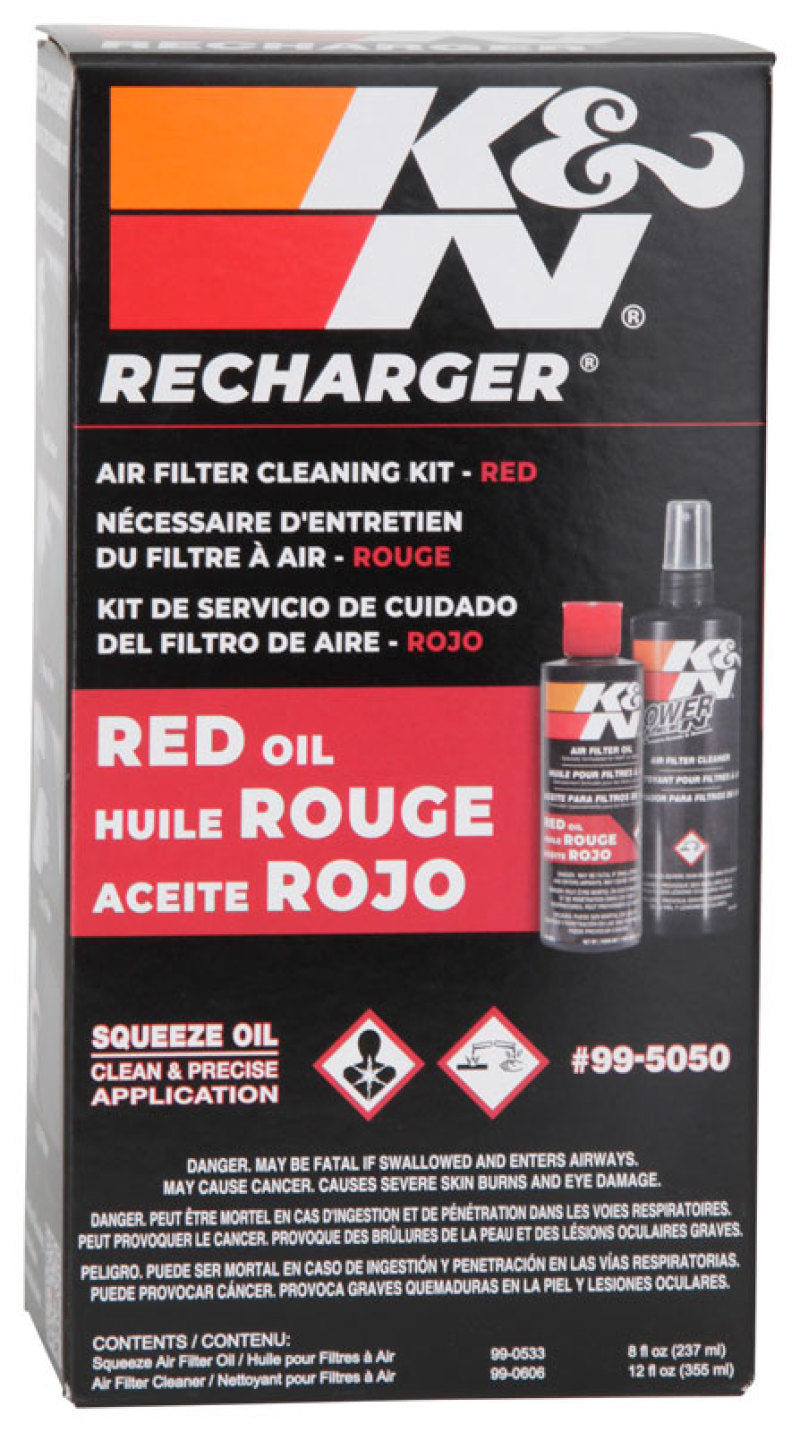  K&N Air Filter Cleaning Kit: Squeeze Bottle Filter Cleaner and  Red Oil Kit; Restores Engine Air Filter Performance; Service Kit-99-5050 :  Automotive