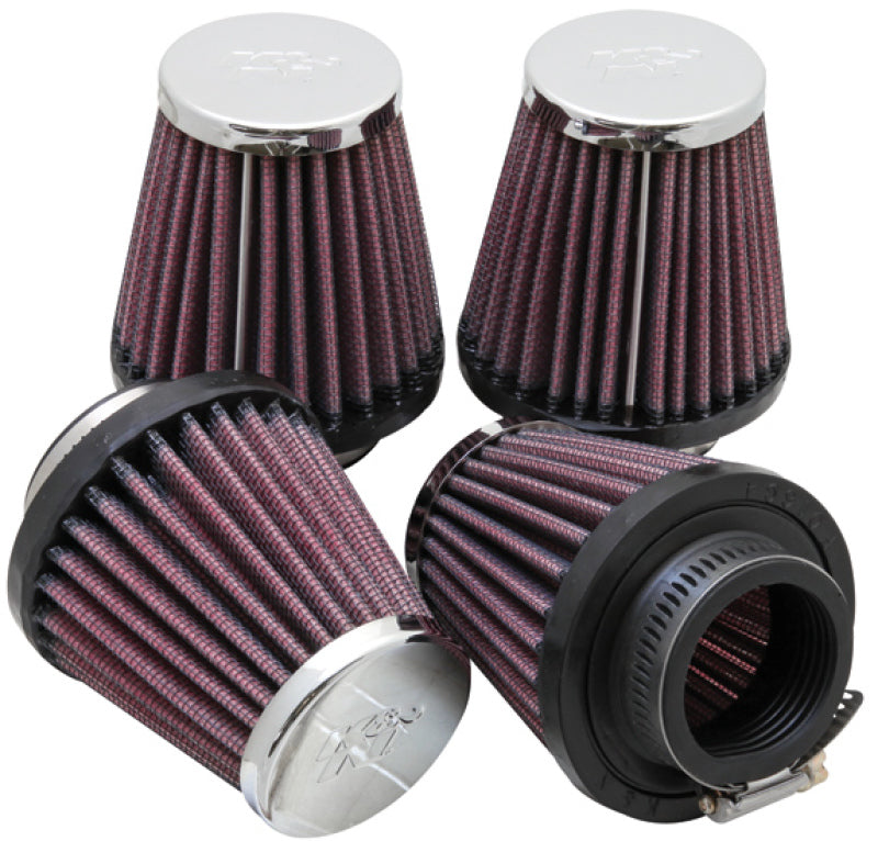 K&N Universal Oval Chrome Filter 1 9/16 in. Flange 3 in. Base 2 inch Top 3 in. Height (4 Per Box) K&N Engineering