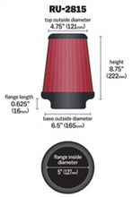 Load image into Gallery viewer, K&amp;N Universal Clamp-On Air Filter 5in FLG / 6-1/2in B / 4-3/8in T / 8-3/4in H K&amp;N Engineering