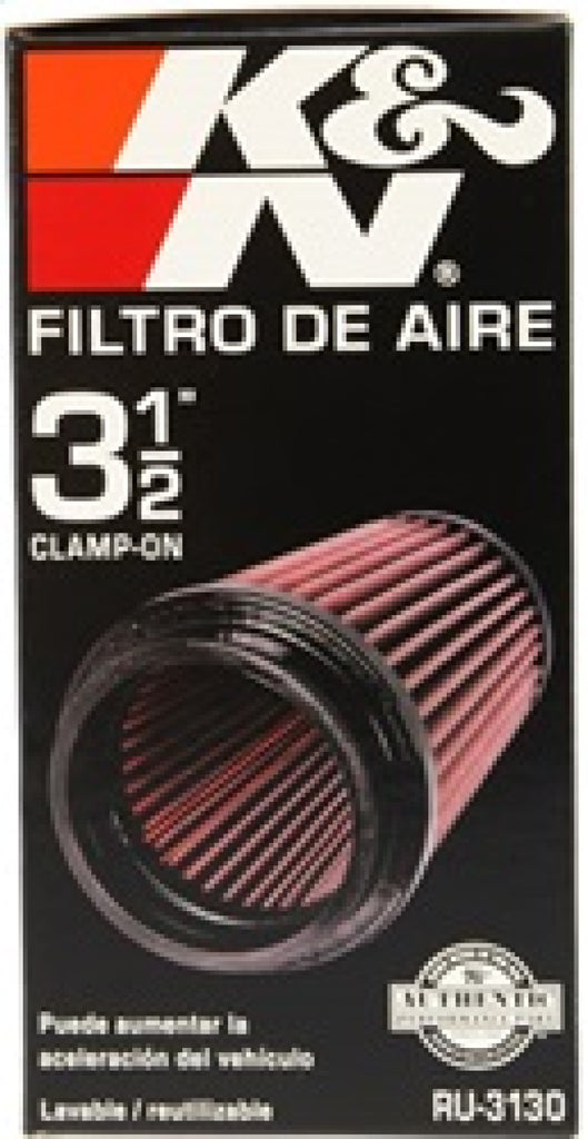 K&N Filter Universal Rubber Filter 3 1/2 inch Flange 4 5/8 inch Base 3 1/2 inch Top 7 inch Height K&N Engineering