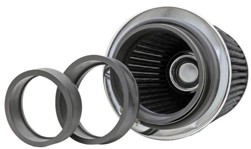 K&N Universal Filter Chrome Round Tapered White - 4in Flange ID x 1.125in Flange Length x 5.5in H K&N Engineering