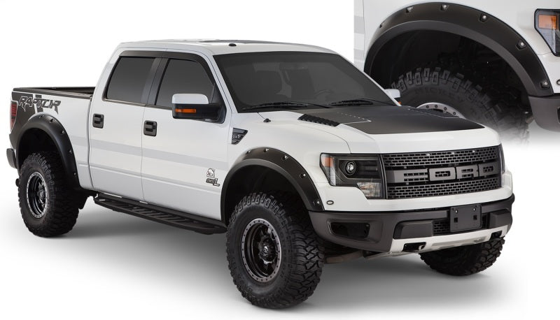 Bushwacker 10-14 Ford F-150 SVT Raptor Pocket Style Flares 4pc - Black Bushwacker