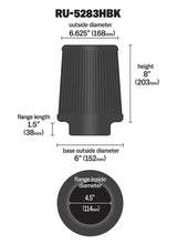 Load image into Gallery viewer, K&amp;N Universal Rubber Filter-Round Tapered 4.5in Flange ID x 8in Base OD x 6.625in Top OD x 8in H K&amp;N Engineering