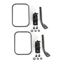 Load image into Gallery viewer, Rugged Ridge 97-18 Jeep Wrangler Textured Black Rectangular Stubby Trail Mirror Kit Rugged Ridge