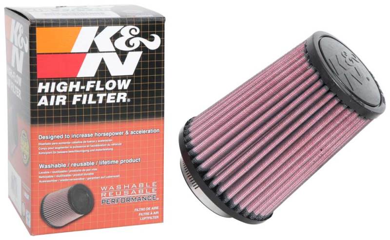 K&N Universal Rubber Filter 2-1/2in Flg / 4-1/2in OD B / 3-1/2in OD T / 6in H - Black Top K&N Engineering