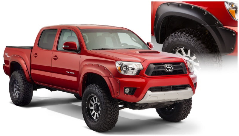 Bushwacker 12-15 Toyota Tacoma Fleetside Pocket Style Flares 4pc 60.3in Bed - Black Bushwacker